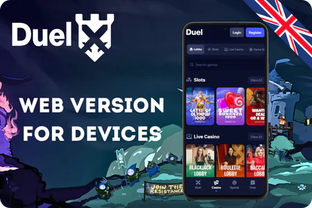 Duel Casino Web version for devicese