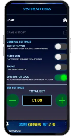 Settings and Bet Configuration